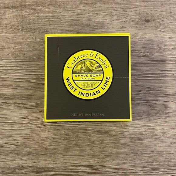 CRABTREE & EVELYN WEST INDIAN LIME SHAVE SOAP IN BOWL 3.5 OZ NIB DISCONTINUED - Picture 1 of 5